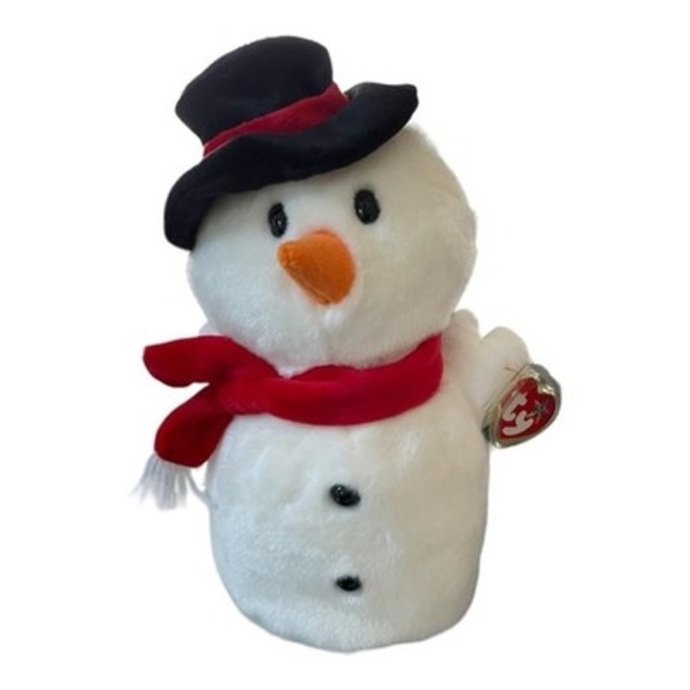 TY Beanie Buddies Snowball Snowman 12" Plush 2001 Christmas Holiday NWT Retired